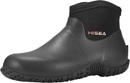 HISEA Botas de jardín de goma con altura al tobillo para hombre con aislamiento impermeable para trabajo al aire libre, 6
