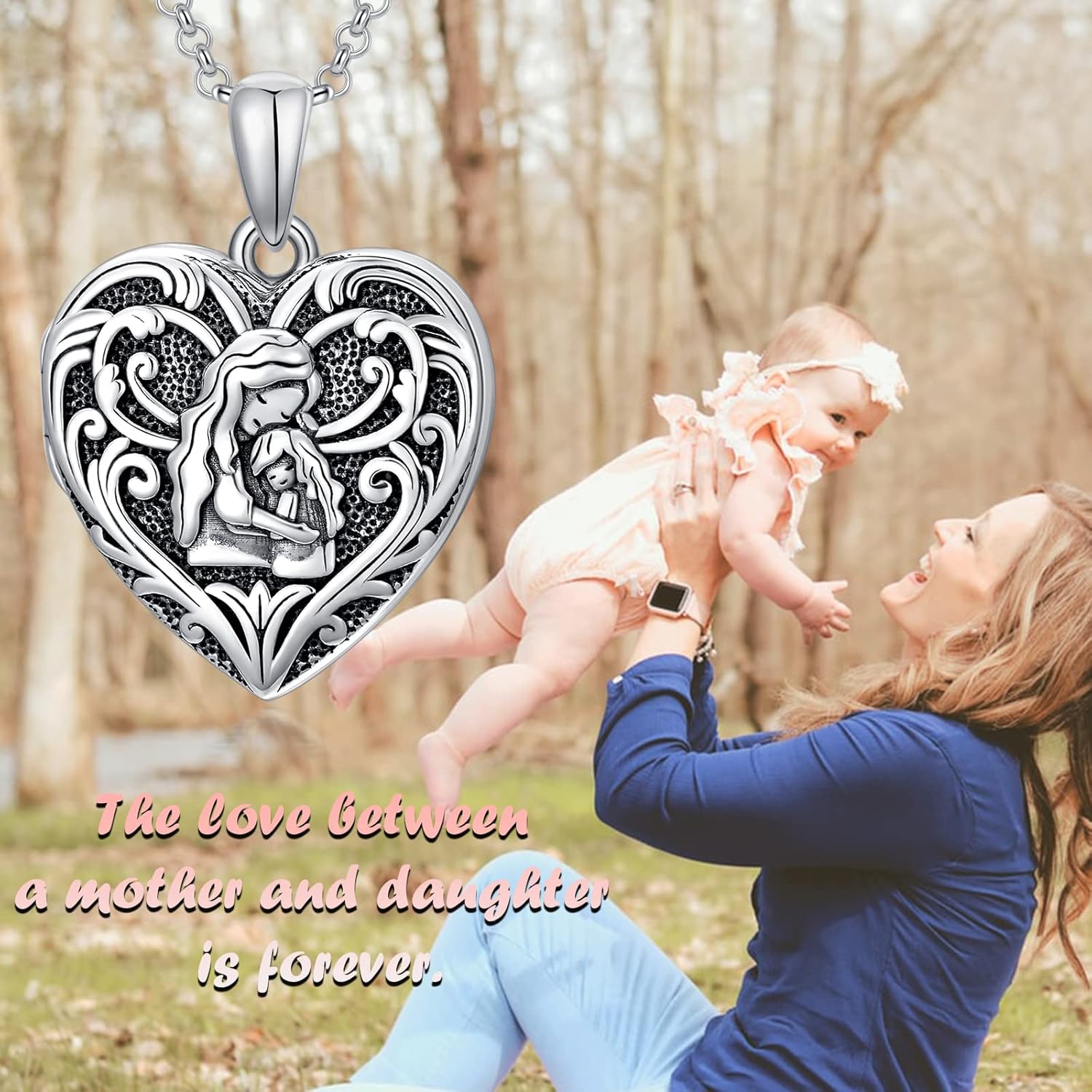 SOULMEET Personalized Heart Friendship Sisters/Mother Daughter/Brother Sister/Father Daughter Locket Necklace That Holds 2 Pictures Sterling Silver Photo Relationship Locket Gift - Image 6