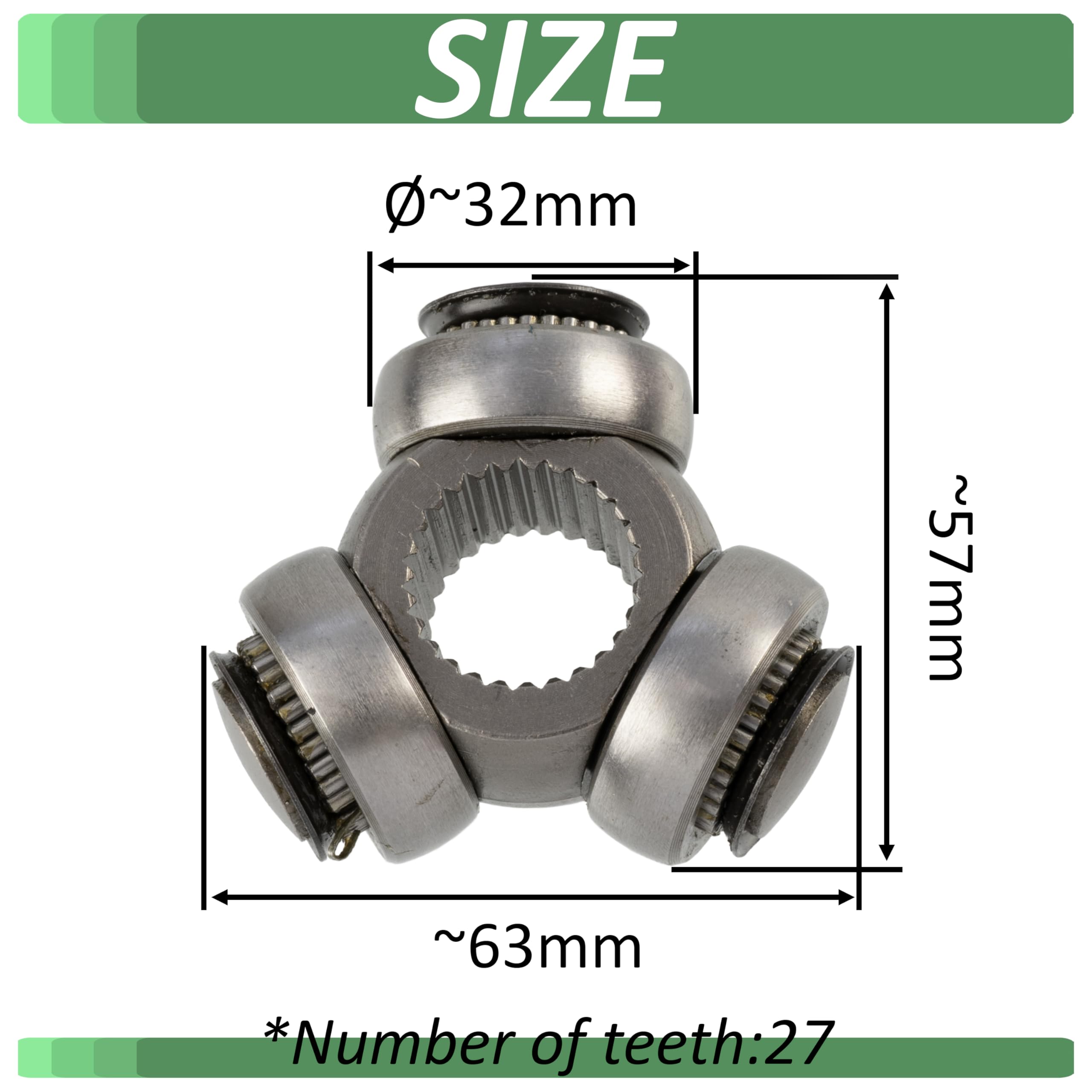 AERZETIX - C76931 - Tripode de cardan - nombre de dents 27 - compatible avec numéros OE 46307565, 46307792, 51733783