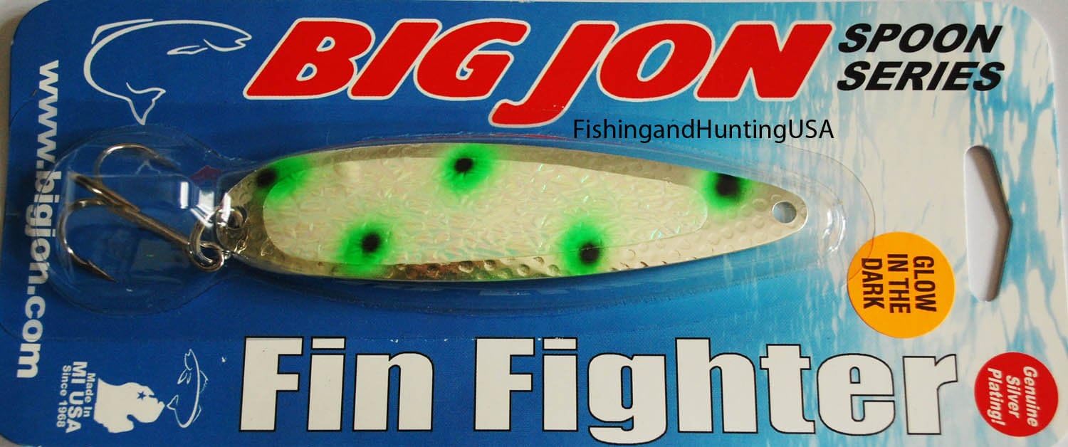 Big Jon Fin Fighter Trolling Spoon " Green Toad " Stingray Advance Tackle