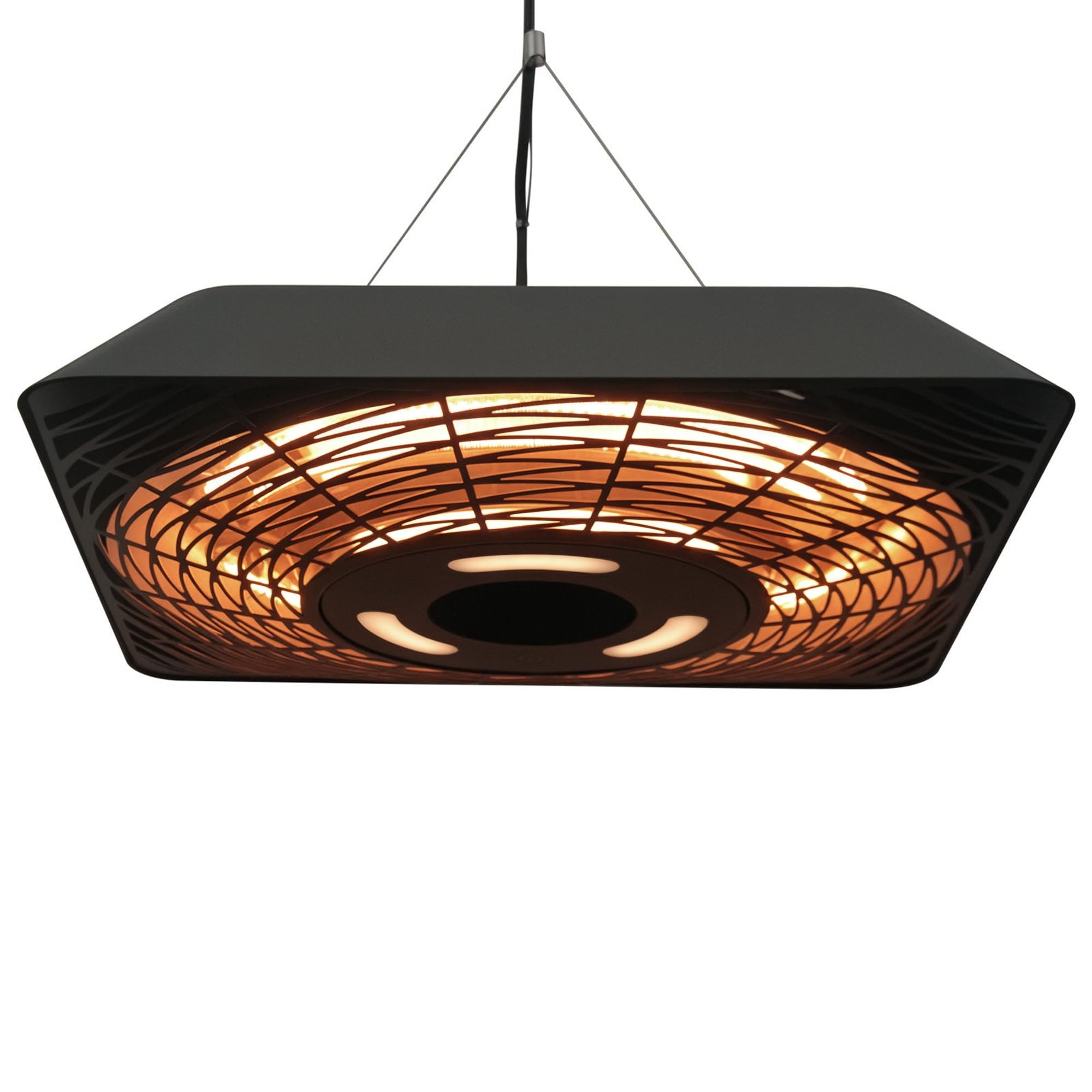 Outsunny Promiennik IR 2000W z pilotem, Czarny | 3 stopnie grzania, Osł. ochron., Wyśw. LED, IP45, Prom. ciepła, Prom. taras., Ogrz. stoj., Ogrz. IR