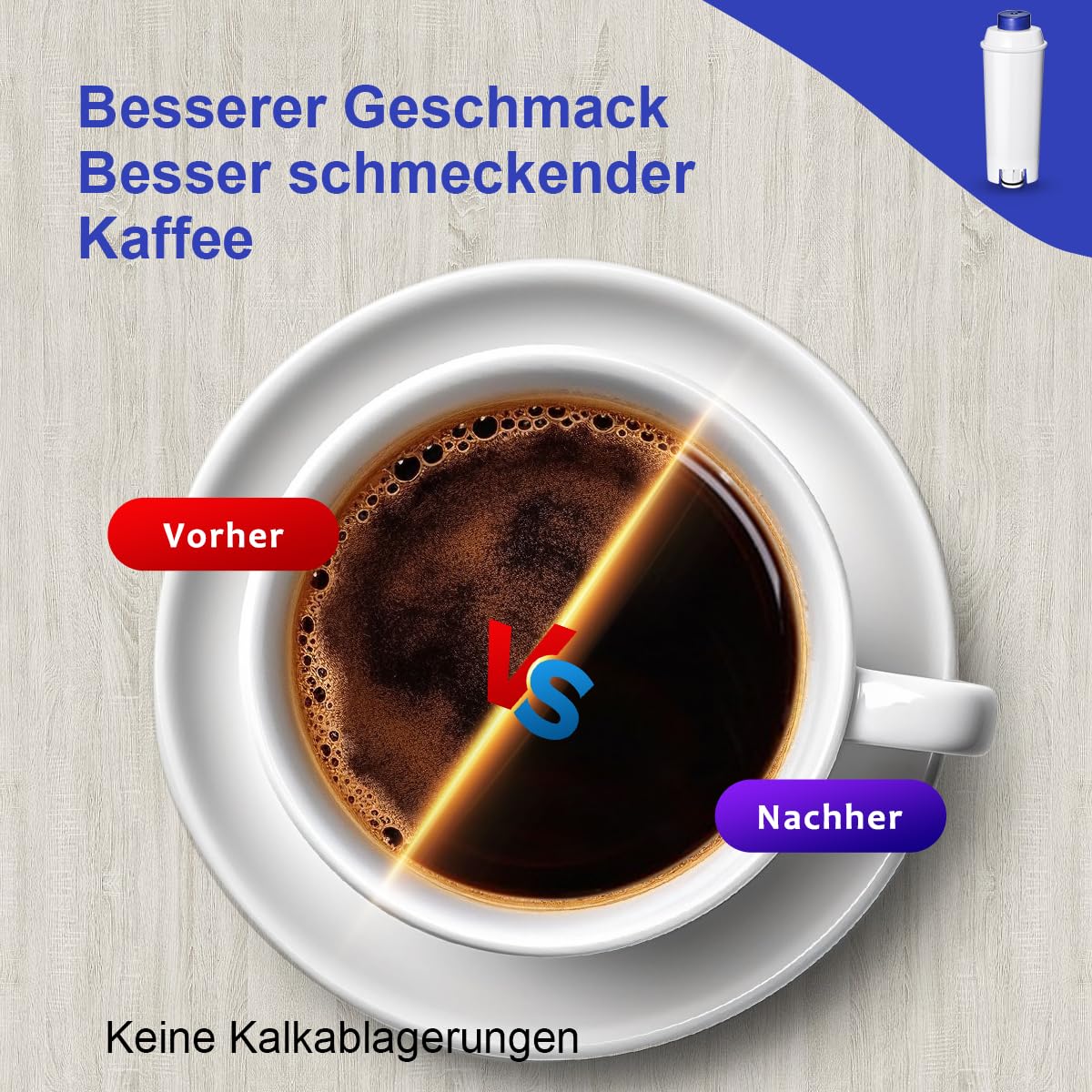 Delonghi Wasserfilter Ersatz für Kaffeevollautomaten, Kompatibel mit ECAM-Serie, Dinamica, Magnifica & Magnifica S/Evo, ETAM Autentica, Eletta Explorer, Prima Donna, Rivelia, Esam, DLSC002 (4 Stück)