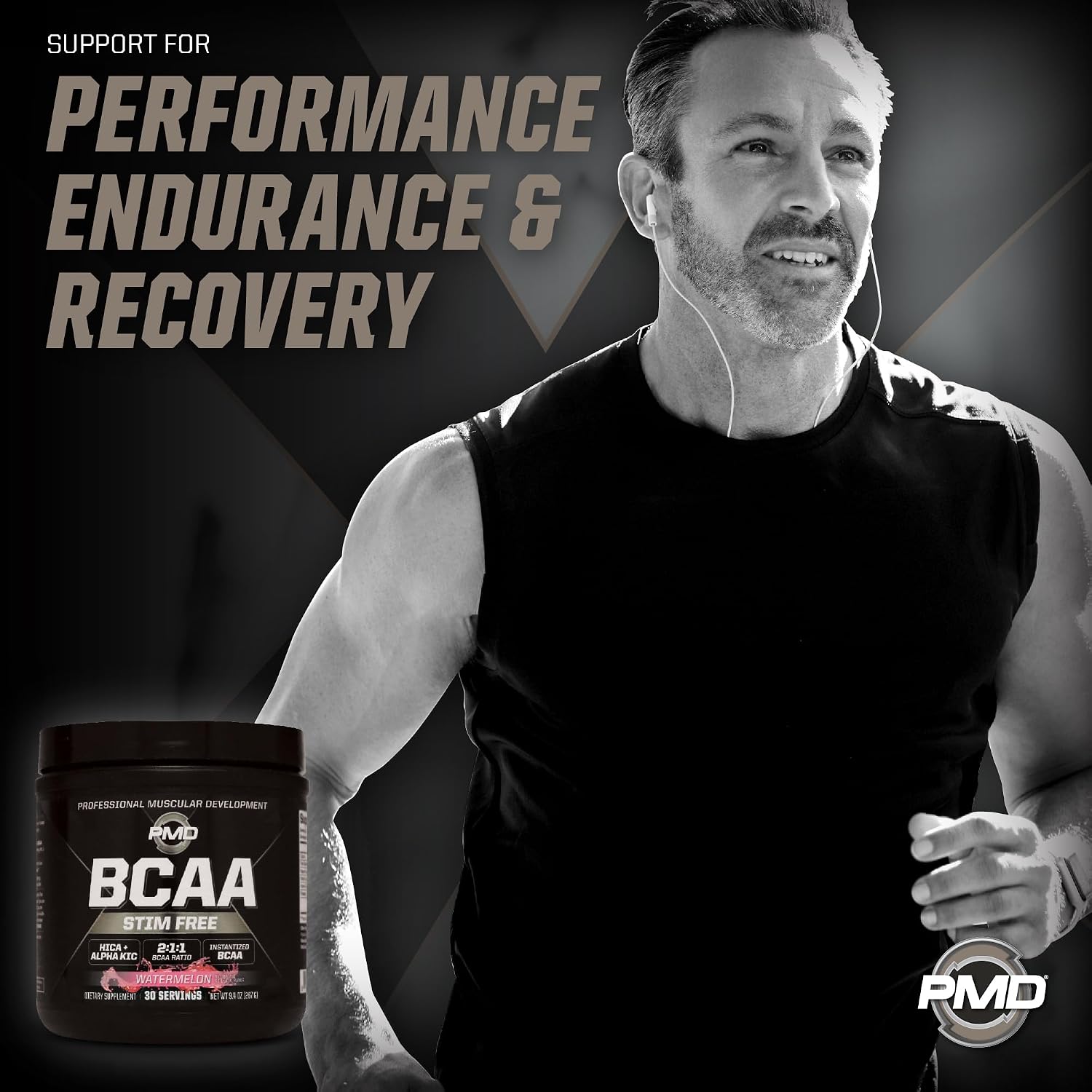 PMD Sports BCAA Stim-Free Amino Acids Watermelon Flavor - 30 Servings image 3