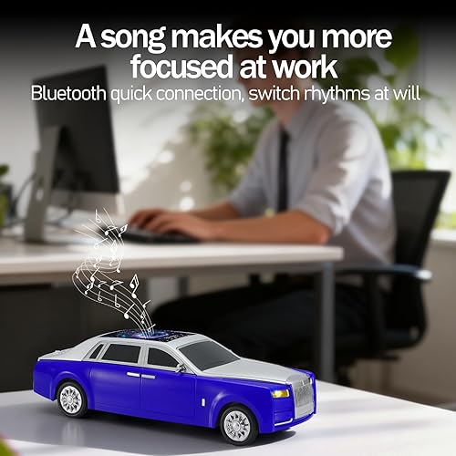 Miniatura 6 de Altavoz Bluetooth de lujo para automóvil con iluminación ambiental LED, sonido HD, pantalla, salida multipuerto (AUXTFUSB), altavoz inalámbrico