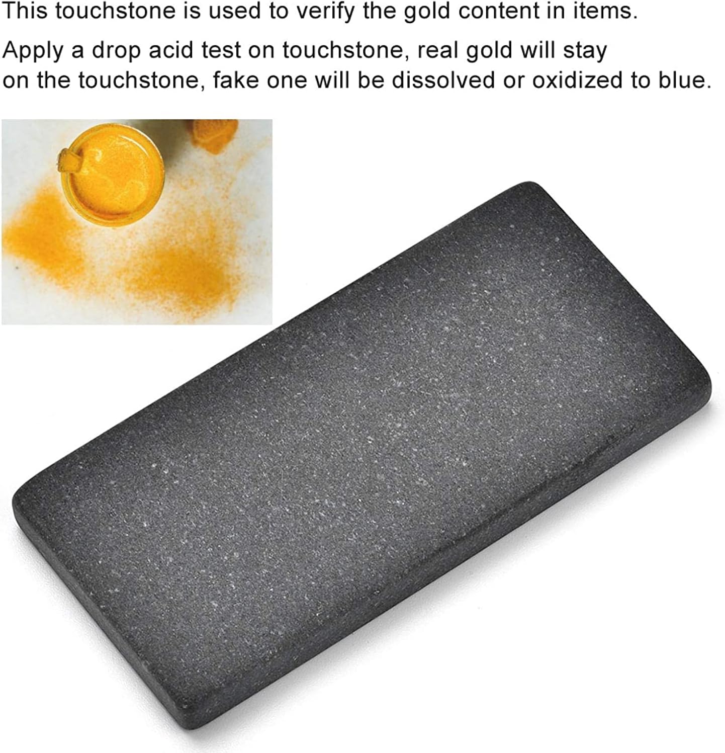 Metal Test Stone, Acid Test Testing Tool Gold Detecting Stone, Portable