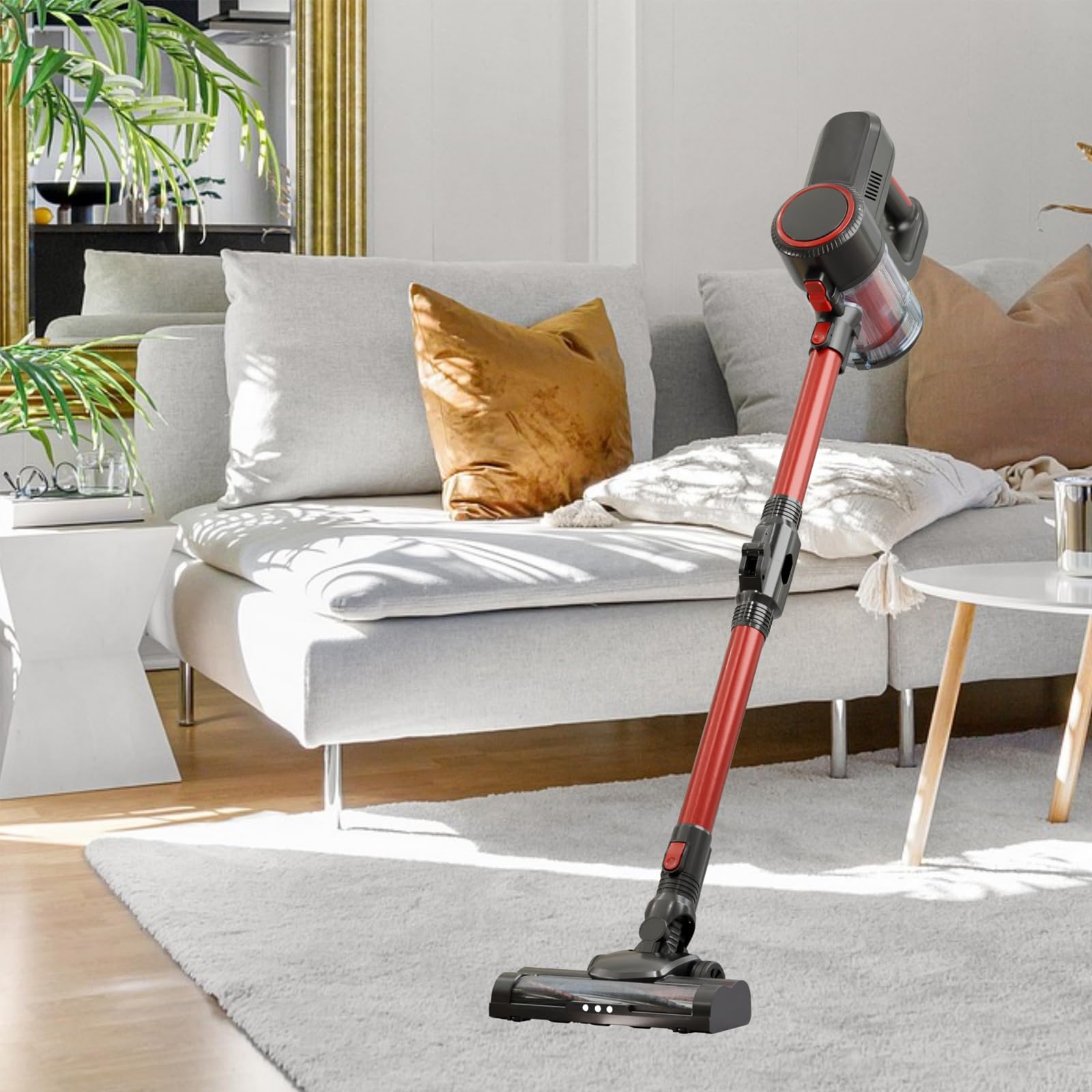 EAFCAuto Brushless Upright Vacuum, Wireless Home & Car Dual-Purpose Vacuum, Brushless 13KPa Large Suction Power, Built-in 12000mAh Battery Capacity, Integrated Vacuum for Household, Car Vacuum