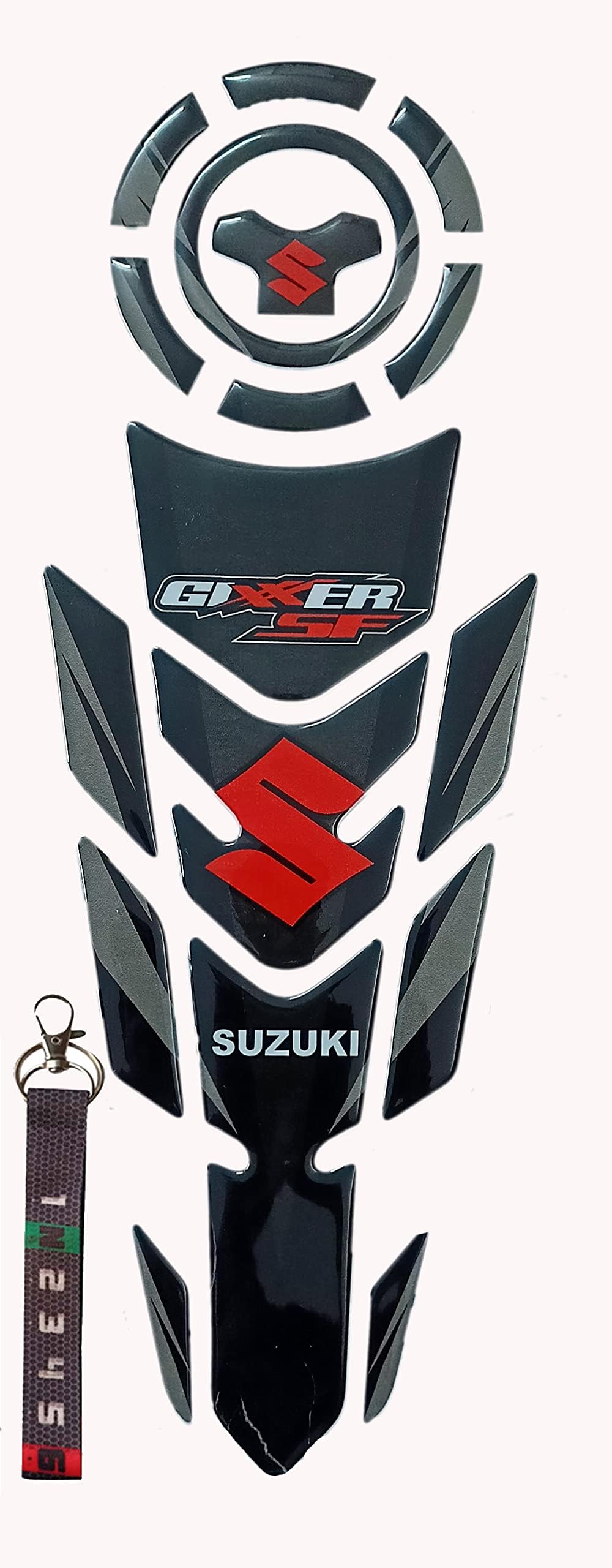 A1GRAPHIX 3D Emboss Tank Pad & Fuel Cap Suzuki Gixxer Bike sticker (H