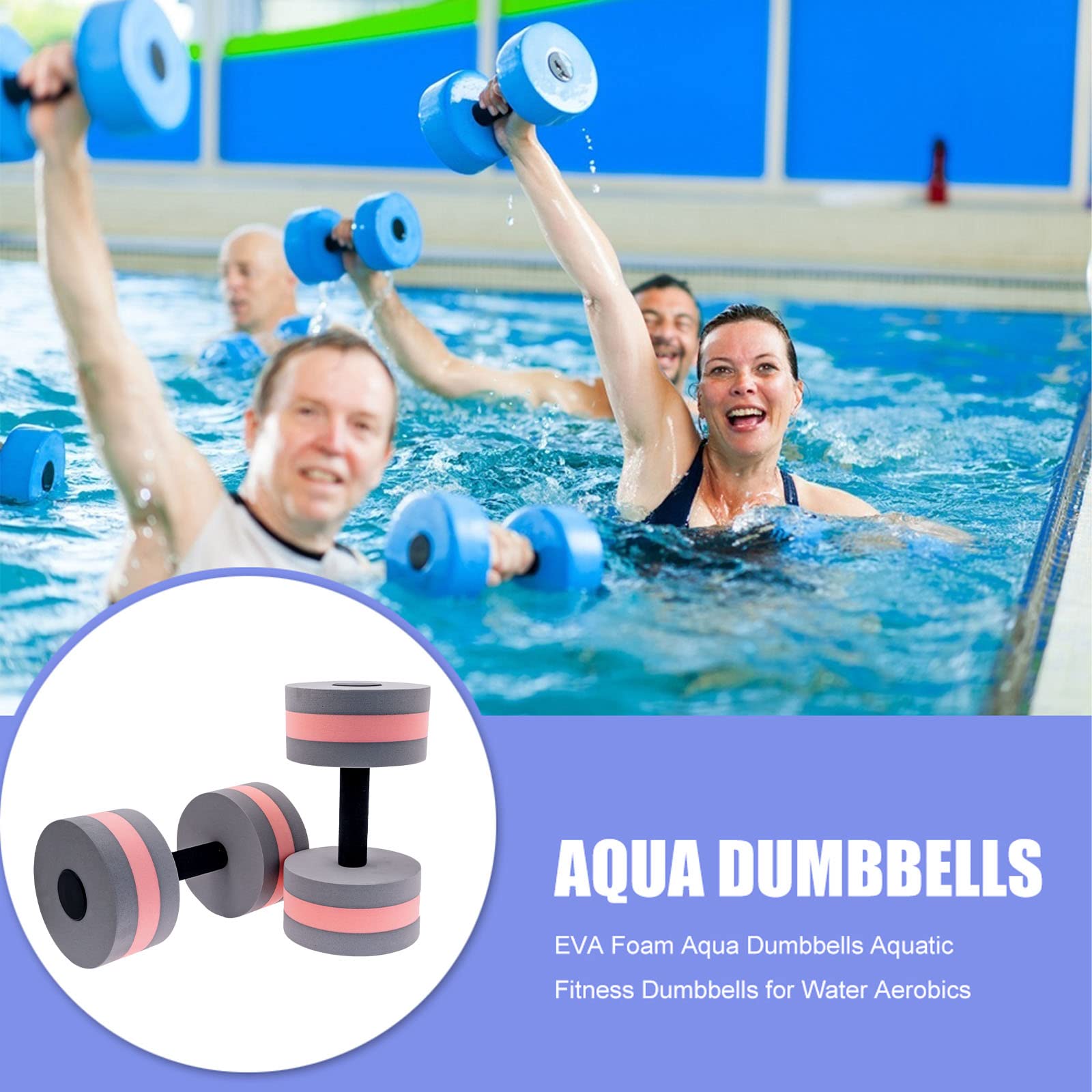 Haltères Aquatiques En Mousse EVA - Pour Aquagym, Fitness En Piscine - Couleurs Assorties - Flottables - 3