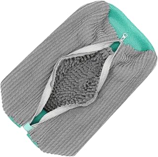 Saco Lavador de Tênis para Máquina de Lavar Protetor Duplo com Microfibra Chenille, Limpeza Profunda 360°, Protege o Tambor e os Calçados Zíper Reforçado, Lavagem Segura e Prática (Cinza)