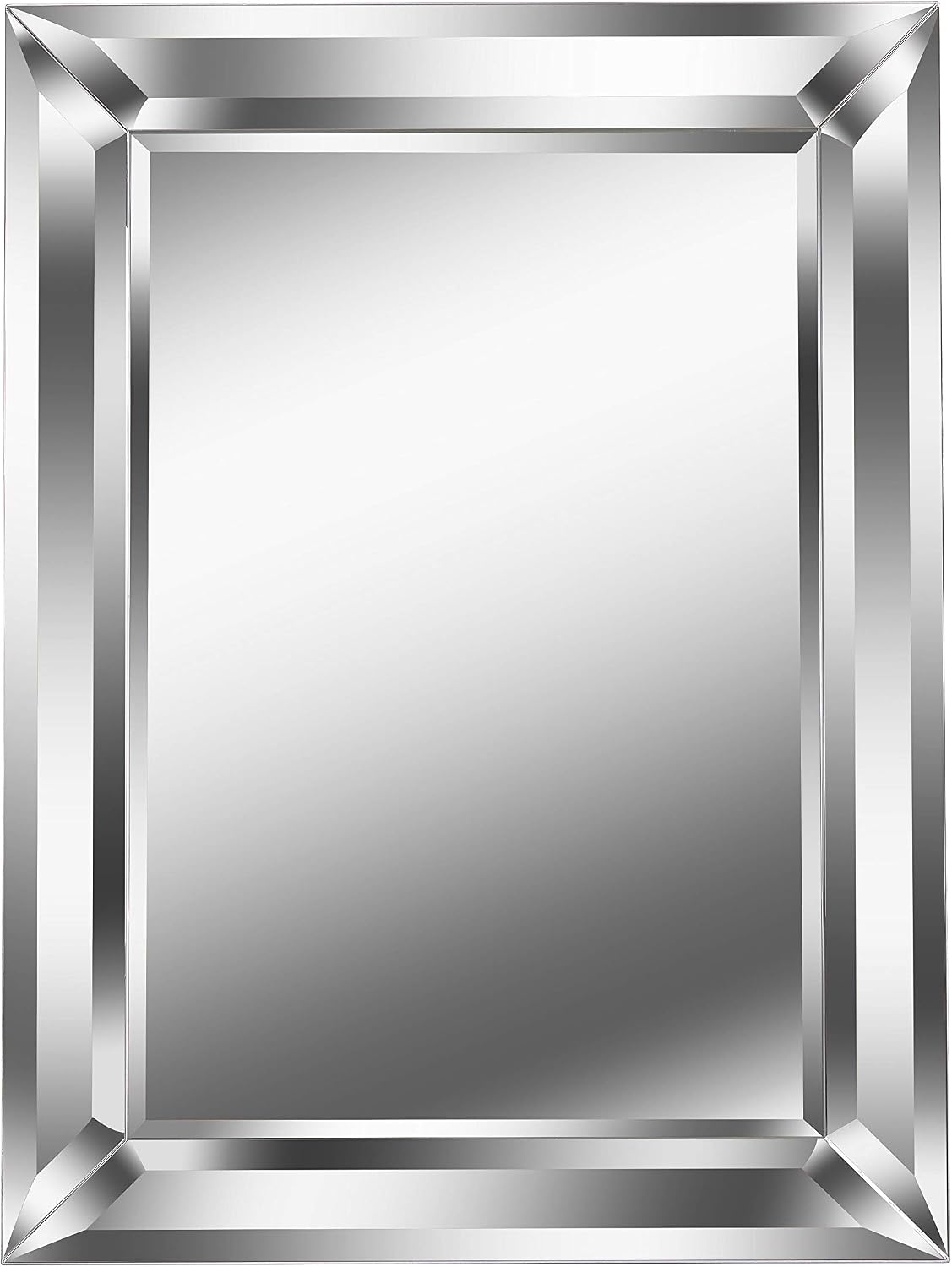 Kenroy Home 60418 Beverly Mirror with Flared Beveled Mirror Frame with Mirror Finish, Modern Style, 40" Height, 30" Width, 2" Depth, Medium