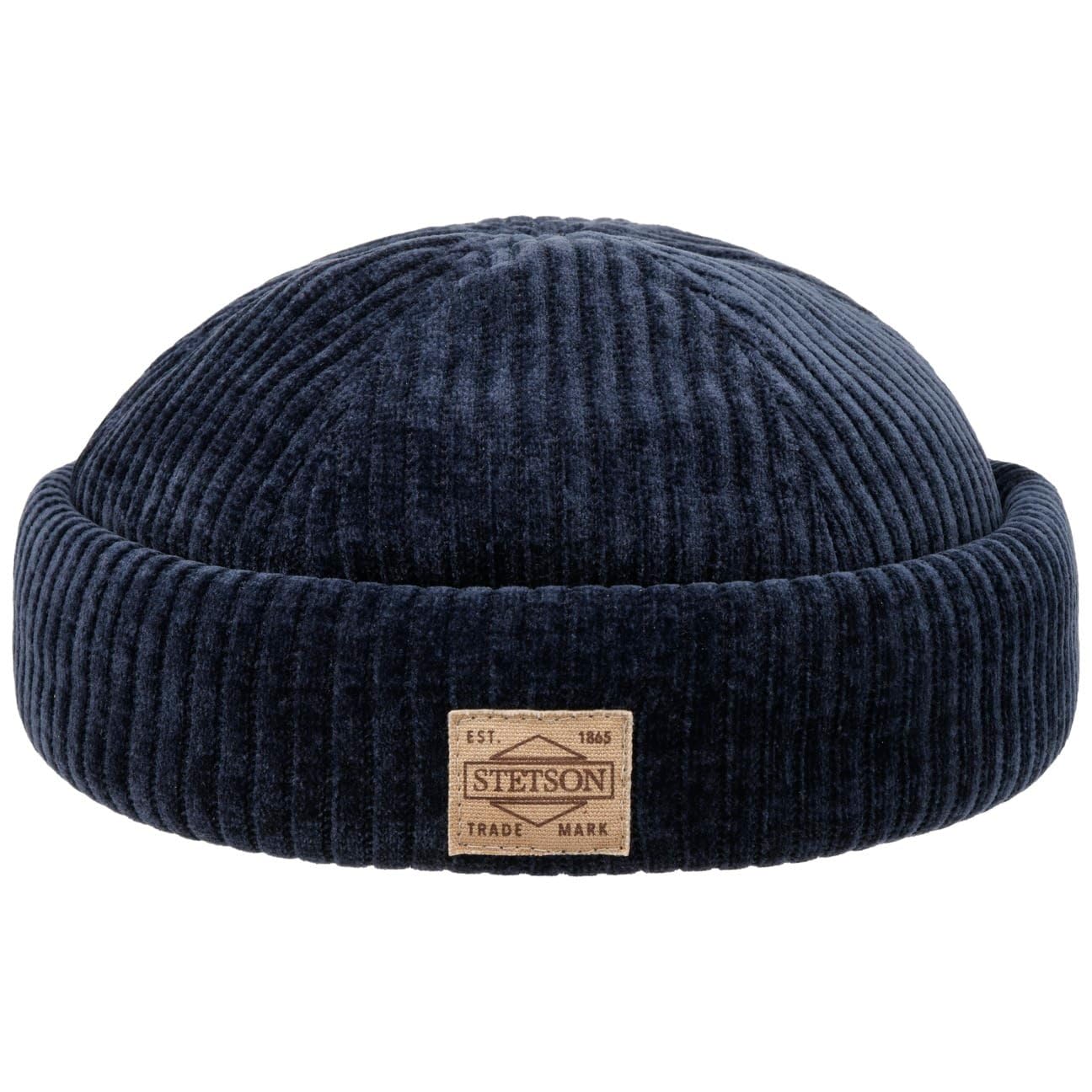 Stetson Jersey Cord Dockercap Fleece Lining Vintage Look Made in EU Men Autumn Winter Navy L (58-59 cm)
