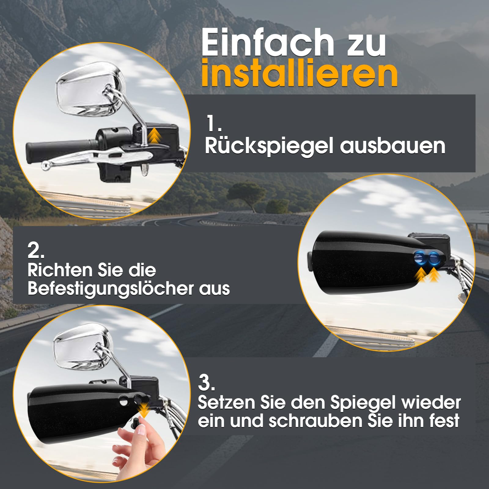 Motorrad Handschützer für Harley, Motorrad Handprotektoren für Harley Davision Touring Road Glide Electra Glide Street Glide Road King Softail Dyna Sportster Cruiser Schwarz