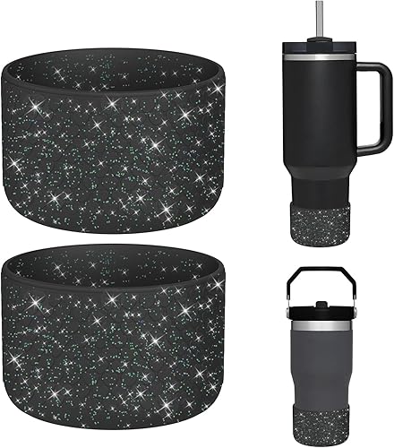 Miniatura 1 de WUQID Paquete de 2 fundas de silicona con textura de corazón Bling para botas compatibles con vaso Stanle de 40 onzas, 30 onzas, 20 onzas y botellas