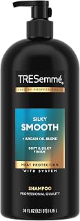TRESemmé Smooth & Silky Shampoo 39oz Pump - Anti-Frizz Moisturizing Shampoo with Argan Oil for Dry Frizzy Hair