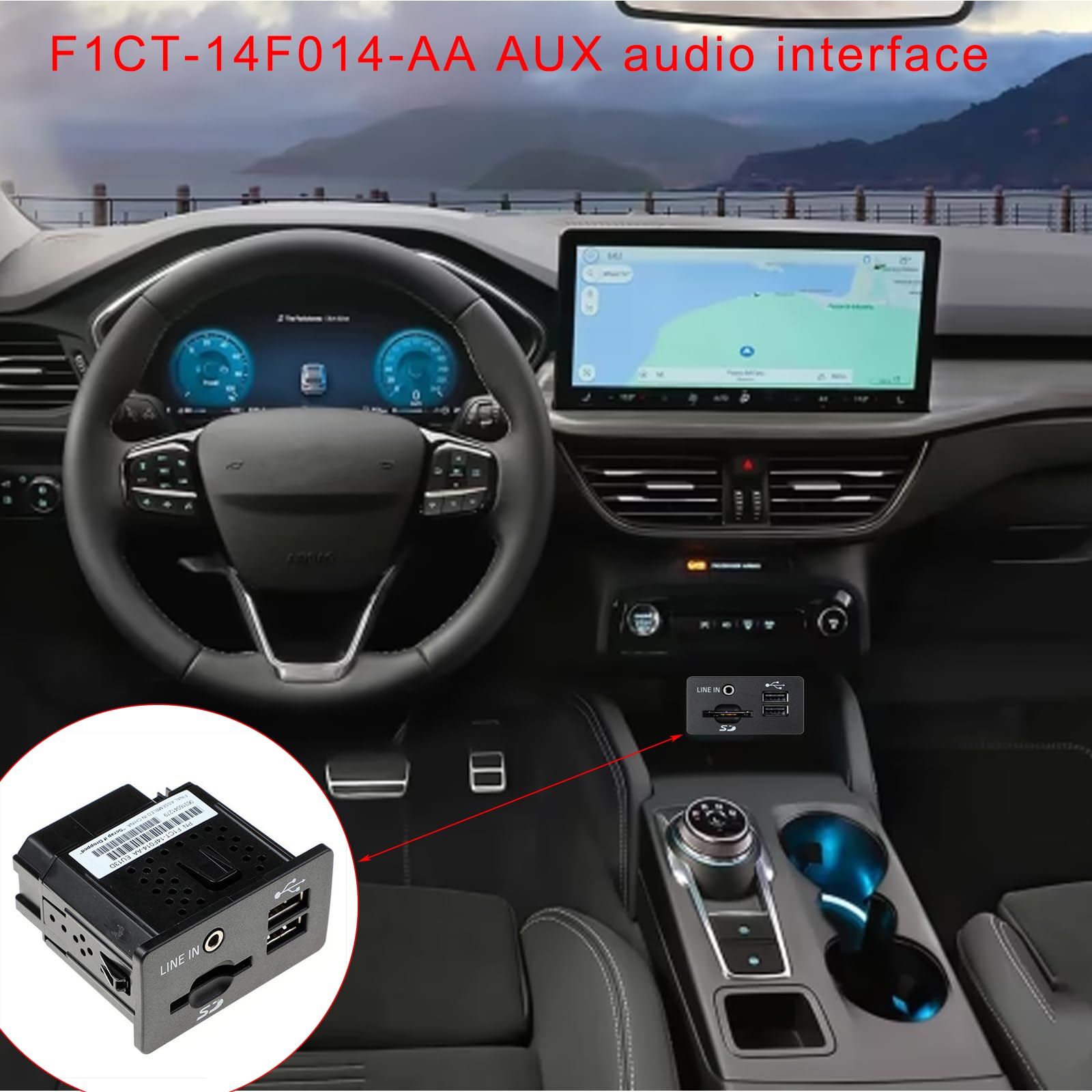 Odtwarzacz Gniazdo USB Akcesoria samochodowe Port USB z czytnikiem kart Części do naprawy samochodu do TRANSIT