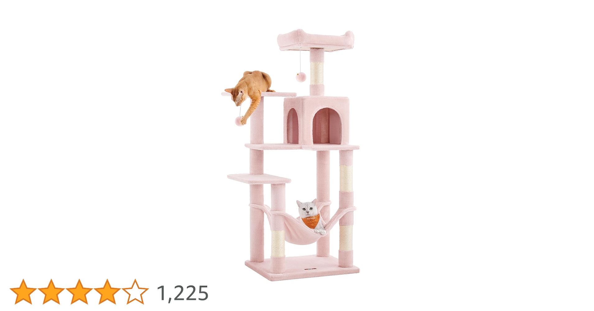 Amazon | FEANDREA キャットタワー スリム 猫タワー ハンモック