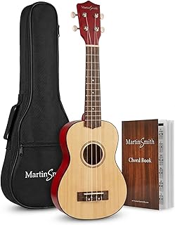 Martin Smith Soprano Ukulele with Ukulele Bag & Chord Book - Natural
