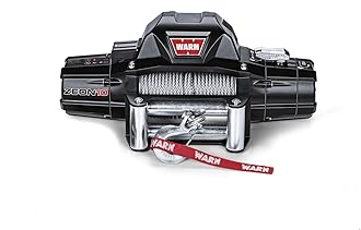 WARN 88990 ZEON 10 Electric 12V Winch with Steel Cable Wire Rope: 3/8" Diameter x 80' Length, 5 Ton (10,000 lb) Pulling Capacity
