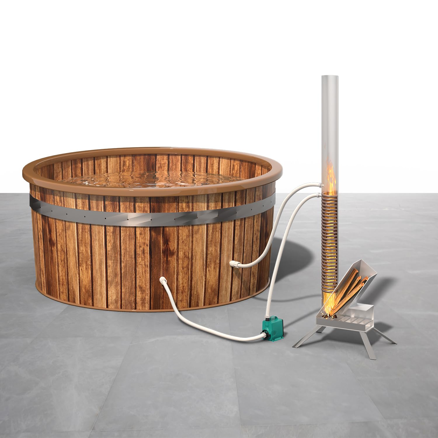 Wood Burning Hot Tub Diy Wood-Fired Hot Tub Heater Titanium Coil