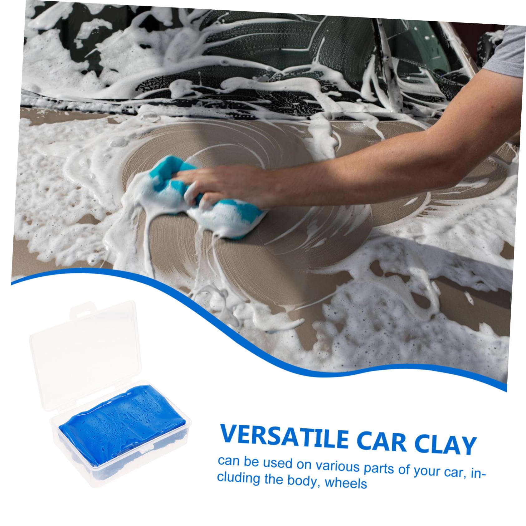 OUNONA 5 Scatole Dell'autolavaggio Pulizia Dell'auto Kit Barra Di Argilla Barre Di Argilla Per Lavaggio Per Kit Di Dettagli Per Plastica Blue