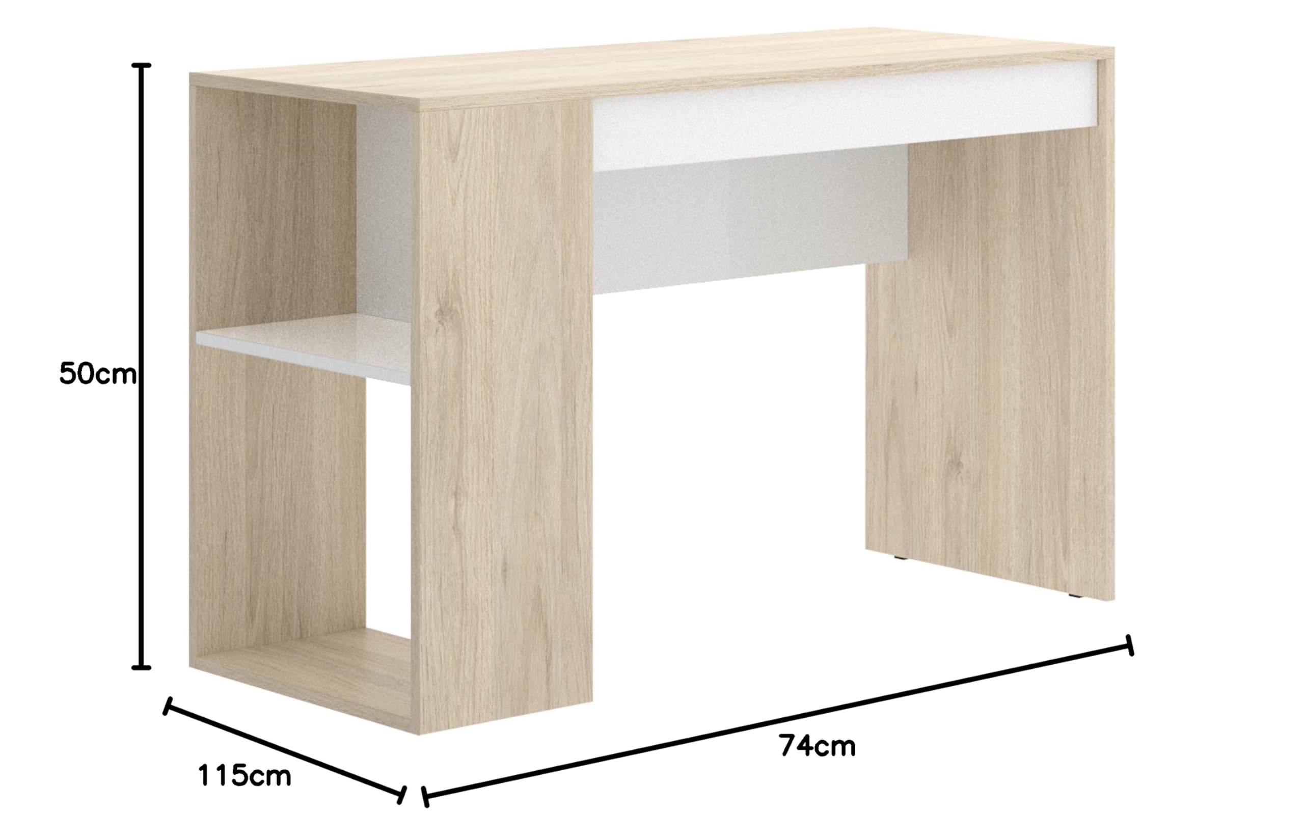 Rimobel DEKIT Grupo TEO Tavolo Scrivania, Legno, Naturale/Bianco, Normale