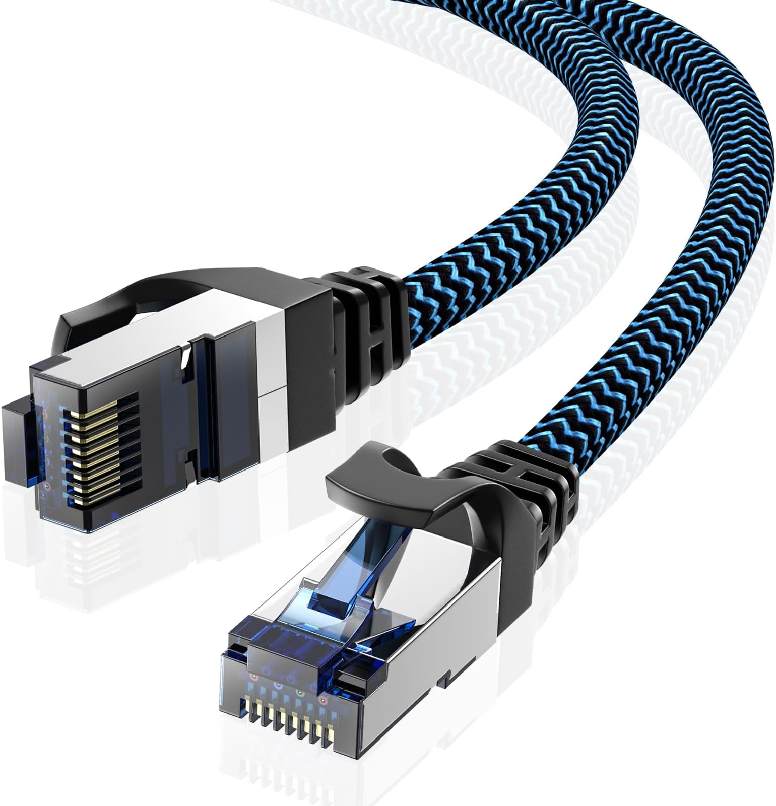 CABNEER CAT8 Ethernet Cable 65ft, Black Cat8 High-Speed (40Gbps 2000MHz) Gigabit STP RJ45 LAN Internet Network Cable - Heavy Duty Shielded Patch Cord for Computer Modem Router PC PS3 PS4 TV - 65 Feet
