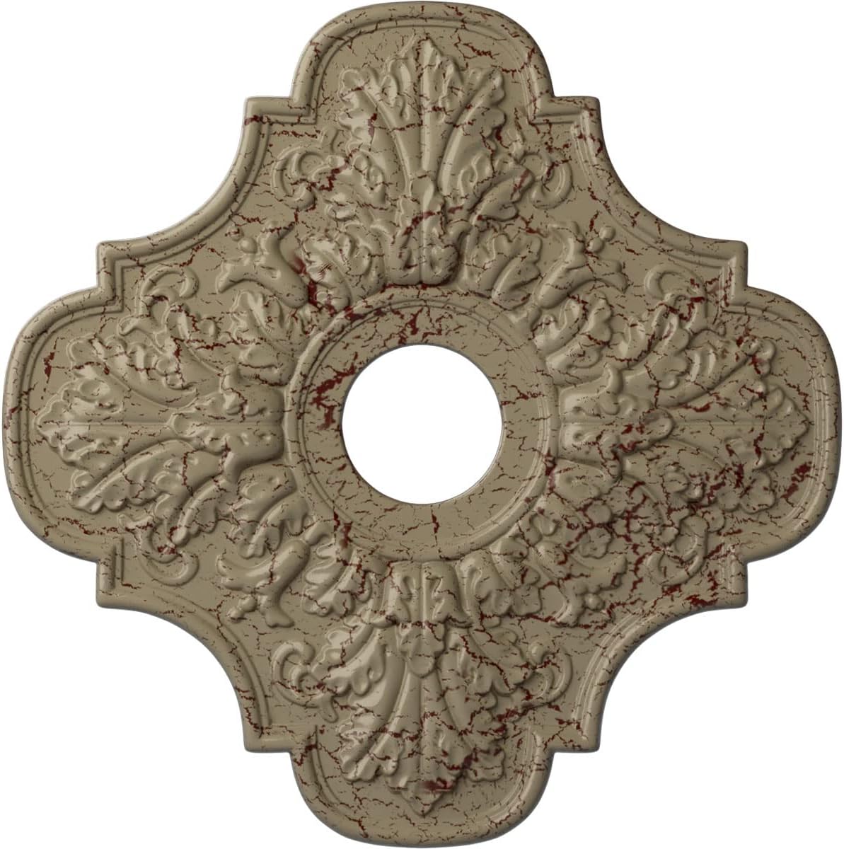 Ekena Millwork CM17PEGDCDecorative Ceiling Medallions Modeled After Original Historical Patterns & Designs, Gobi Desert Crackle