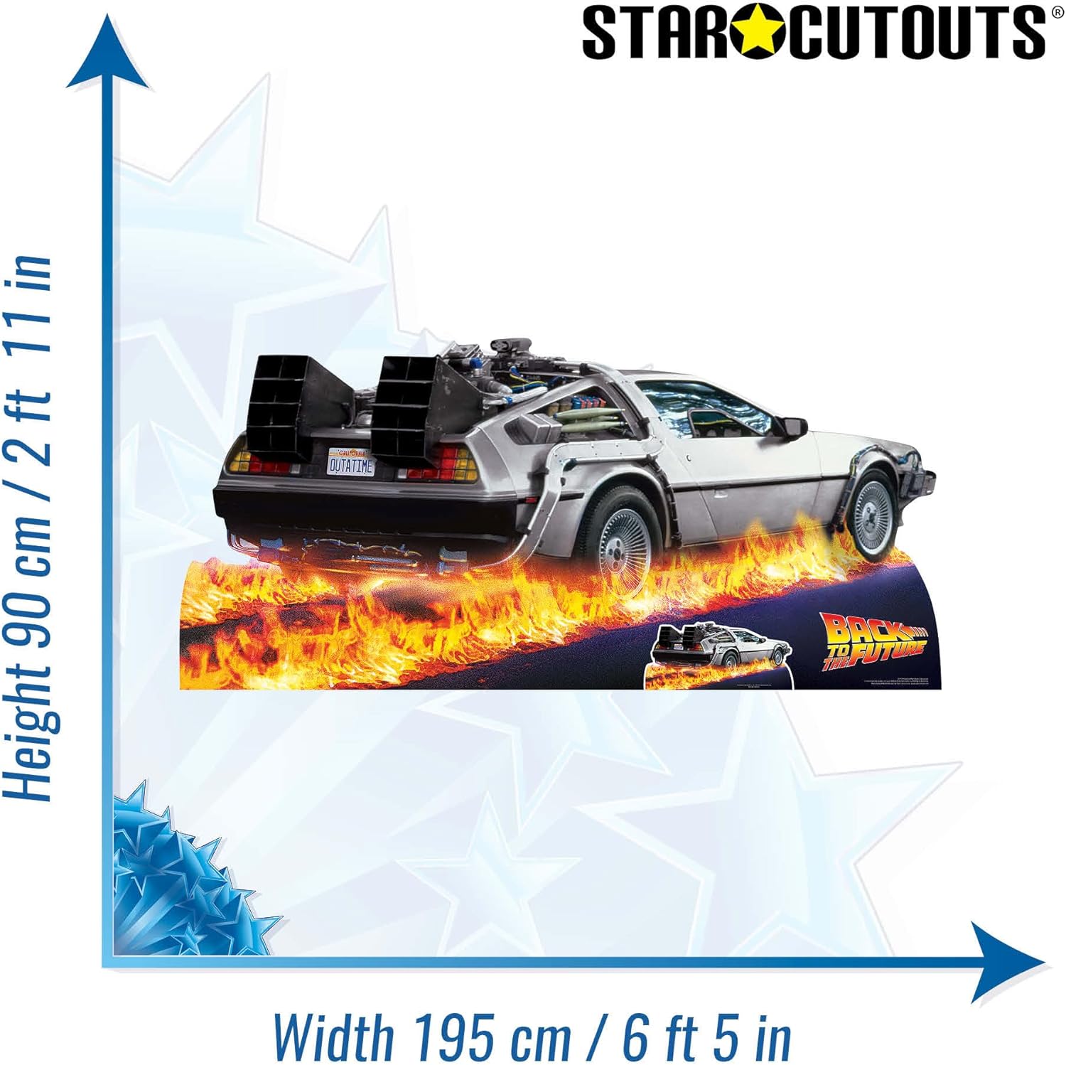 STAR CUTOUTS Delorean Car 88 Miles per Hour Large SC1574 Cardboard Cutout-Perfect for Back to The Future Fans Gifts Birthdays Events, Solid