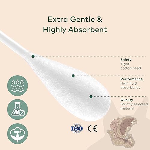 Miniatura 3 de Hisopos de algodón para perros y gatos, limpiador de oídos para gatos y perros, hisopo de algodón largo, kit de limpieza de orejas de gato y perro