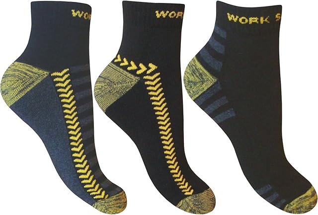 Pairs of Mens Ultimate Work Trainer Socks with Re-inforced Heel and Eur 39-45