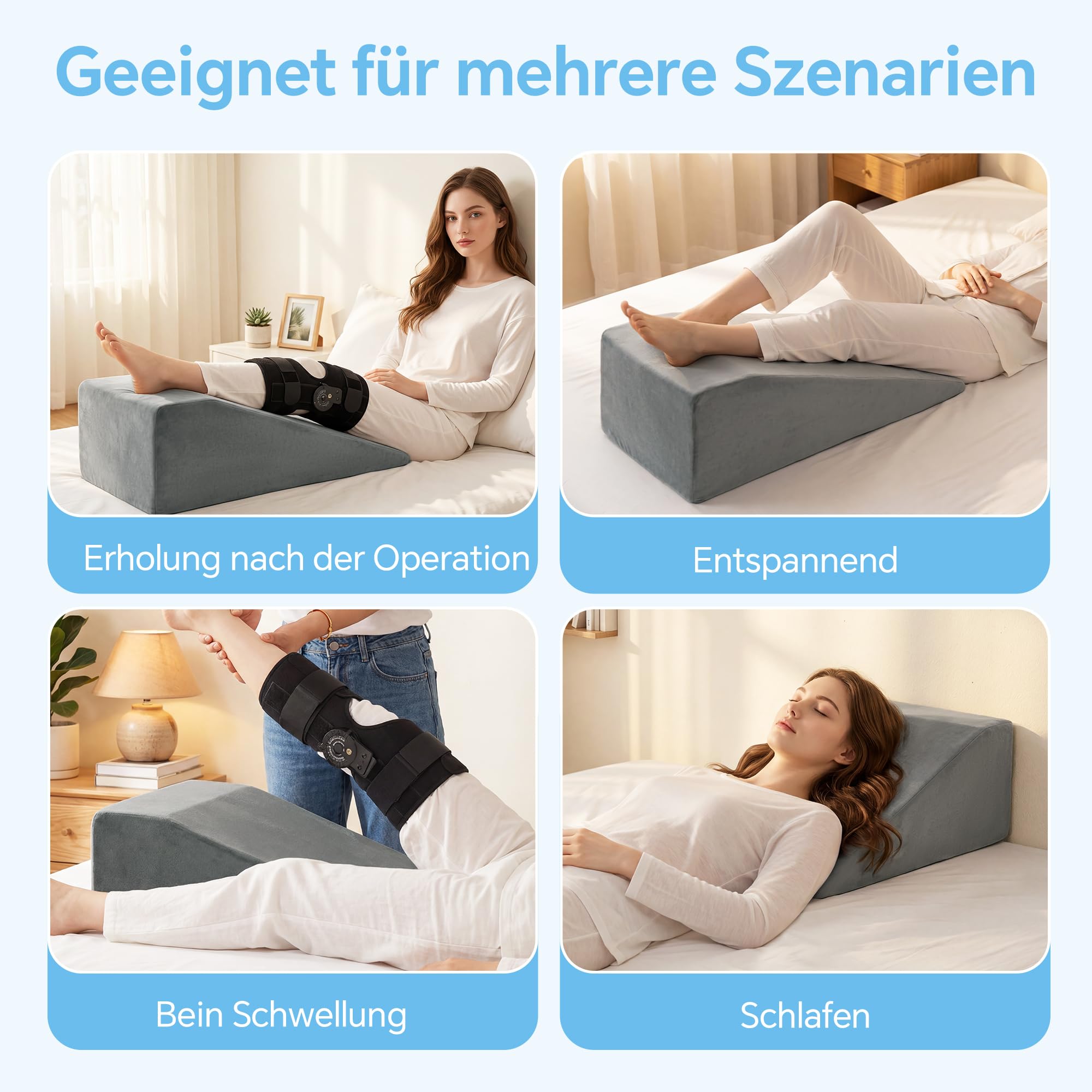 Cojín Elevador de Piernas con Asa, Cojín Ergonómico para Elevar Las Piernas, Soporte Cómodo para Caderas, Rodillas, Pies y Tobillos – Unidad