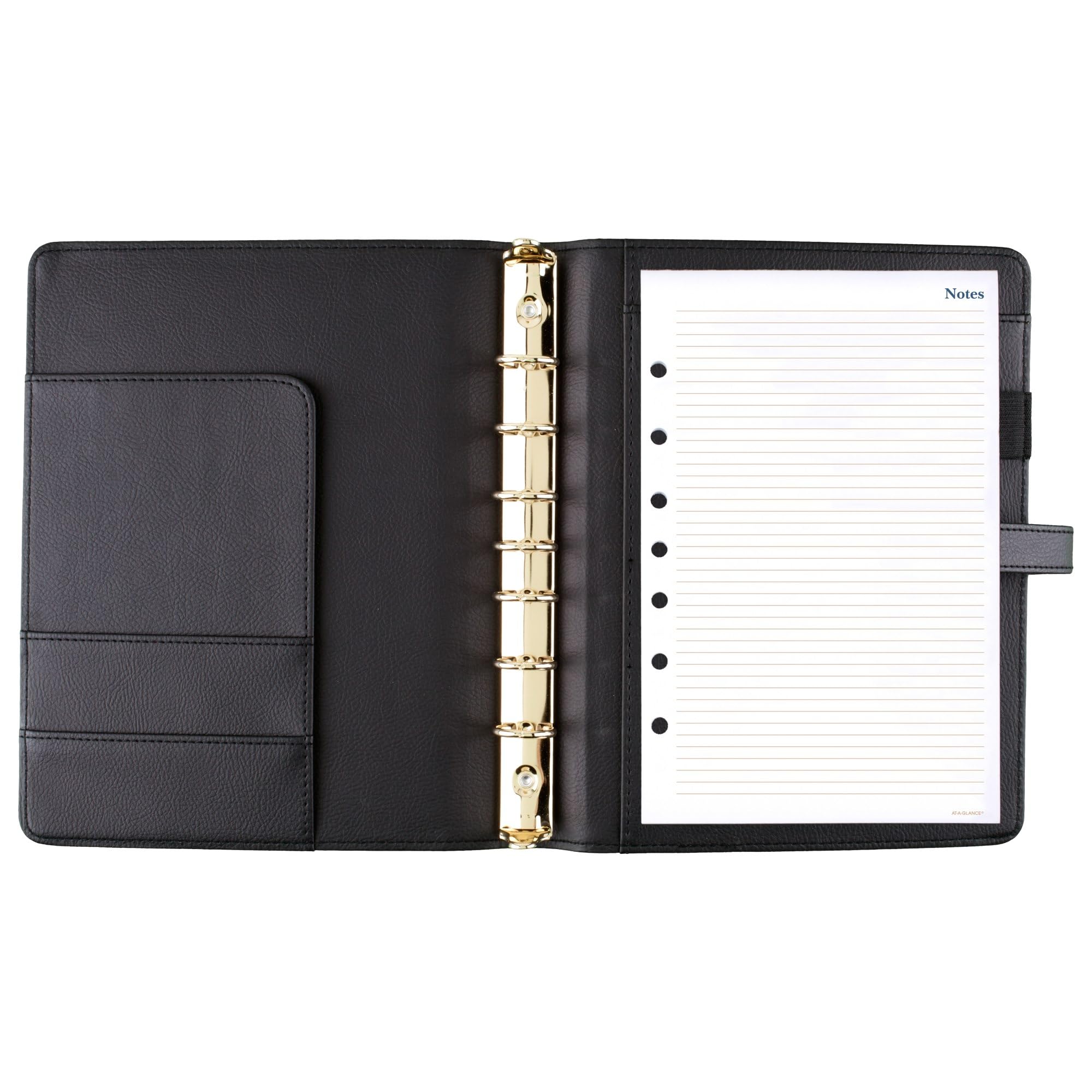 AT-A-GLANCE DR1118-040-05 - Set di 7 anelli, in finta pelle, per scrivania, 15 x 20 cm, colore: nero