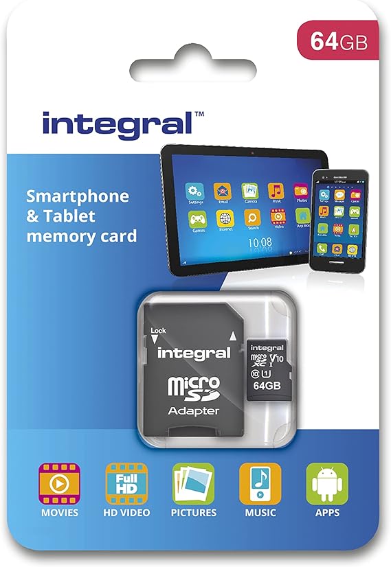 Integral Smartphone and Tablet Memory Card 64 GB microSDHC/XC 90MB/s
