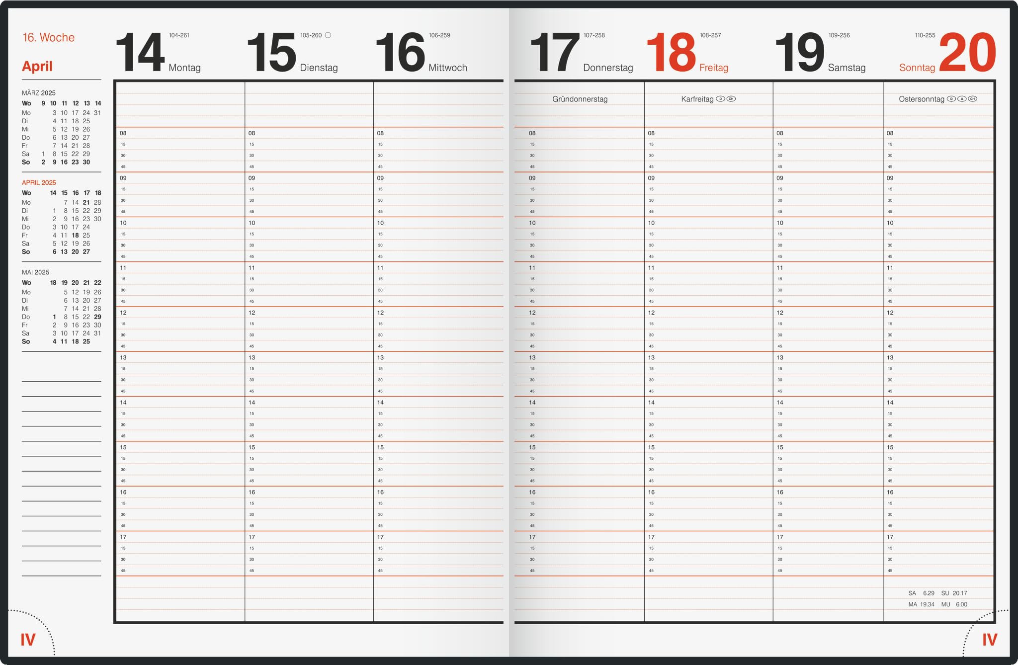 rido/idé Book Calendar Model Magnum (2025), 2 Pages = 1 Week, 183 × 240 mm, 144 Pages, Foam Film Cover Catana, Dark Green - Image 2