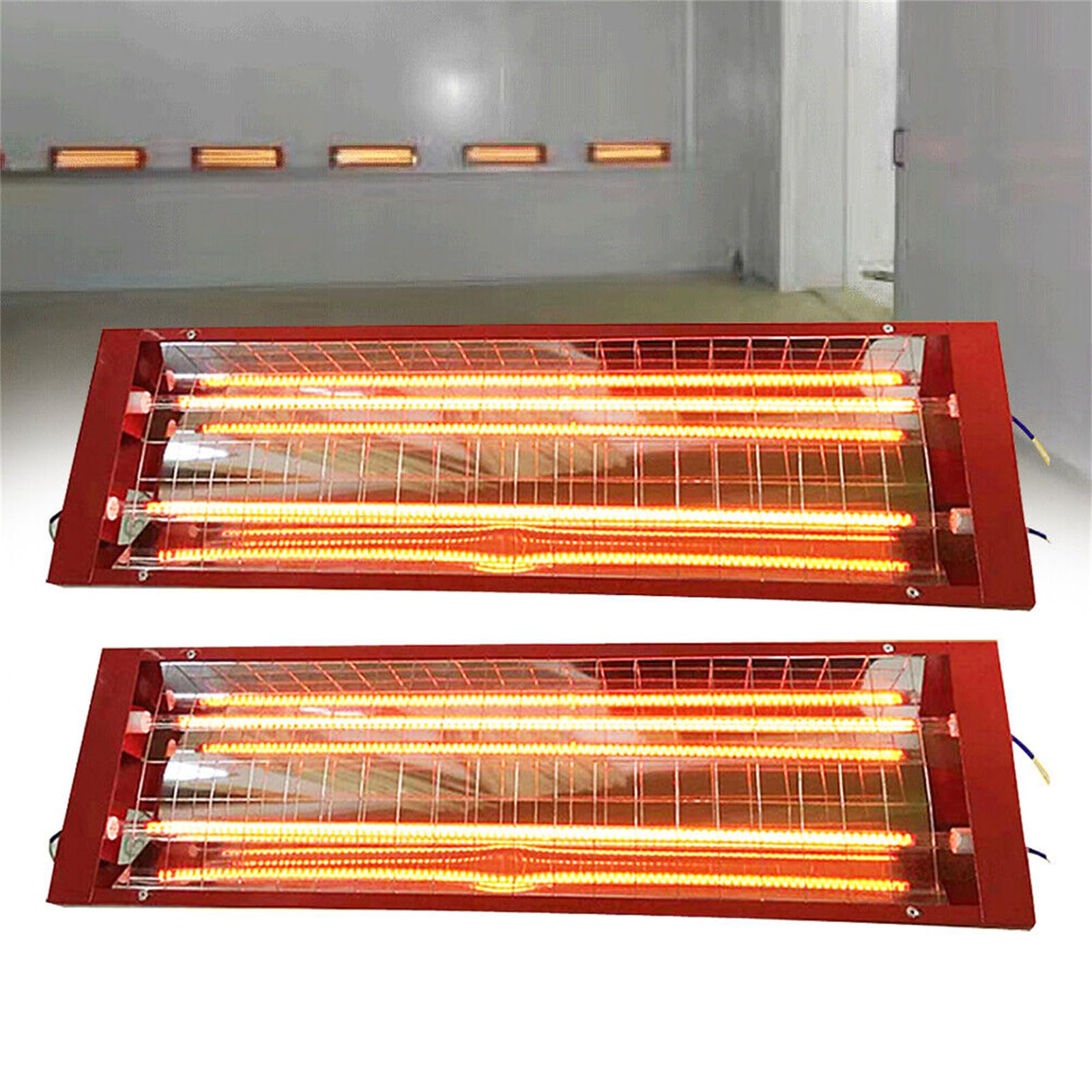 YIPONYT 2PCS Double Tube Baking Infrared Paint Curing Lamp, 2000W Automotive Infrared Curing Lights for Automobile Paint Booths, Furniture Paint Booths