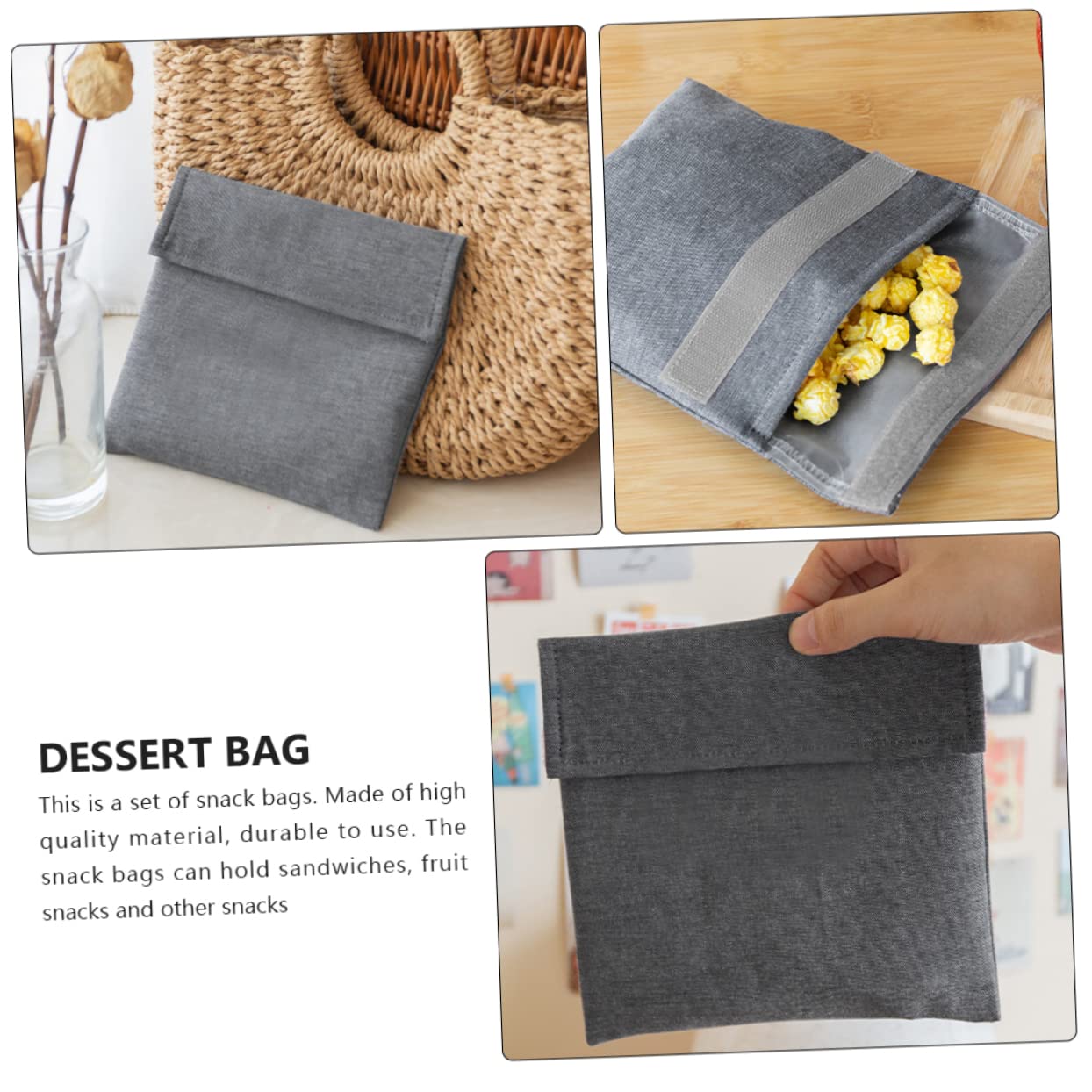 2juegos Bolsas De Almacenamiento Reutilizables De Comida Snack Lavables y Autoadhesivas Verde Rosa para Snacks y Comidas Infantiles