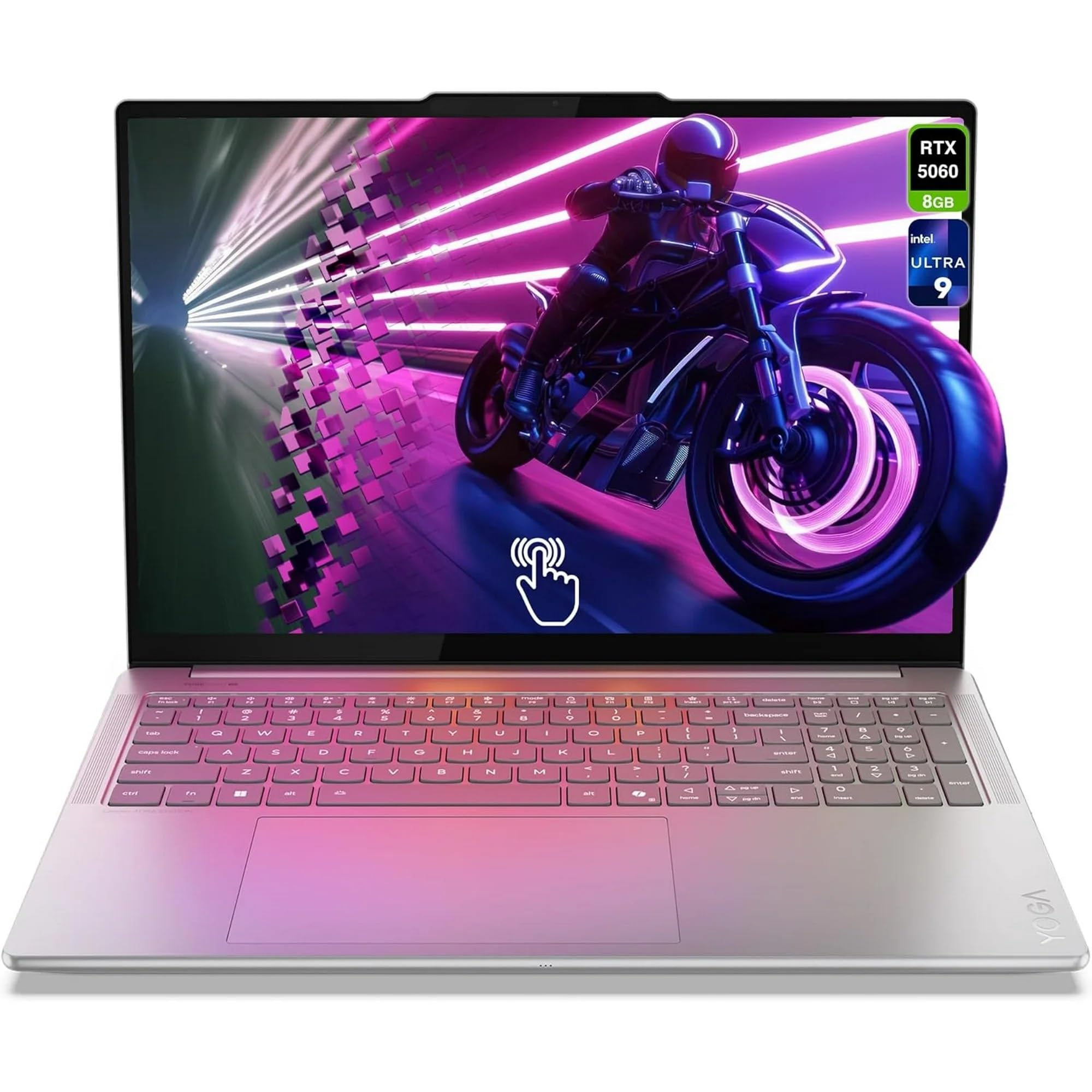 Yoga Pro 9i Aura Edition AI Laptop, Intel Ultra 9 285H, NVIDIA GeForce RTX 5060, 32GB RAM, 2TB SSD, 16.0" 3.2K OLED 120Hz 1000nits Touchscreen, 5.0MP IR Camera with E-shutter, Win11 - Luna Grey