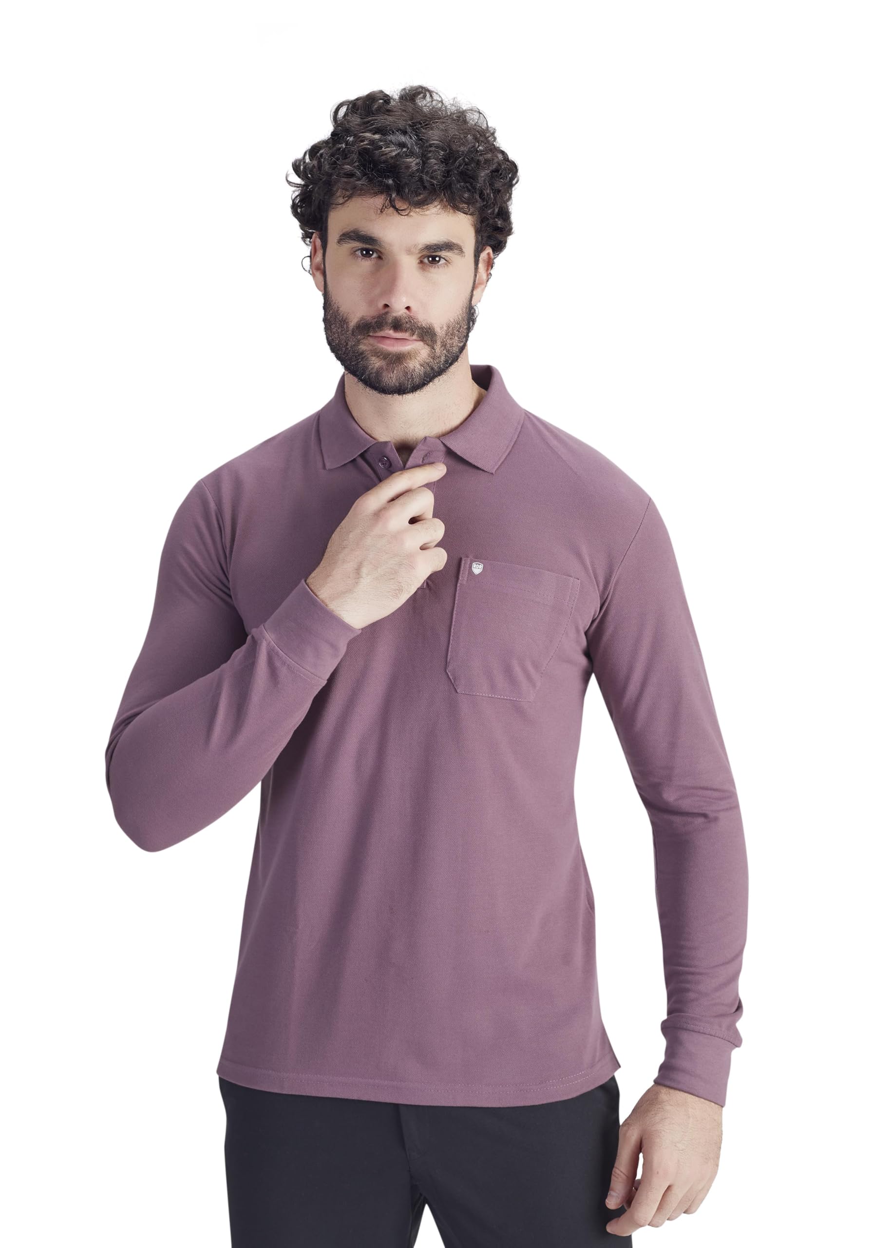Men's Cotton-Rich Full-Sleeve Polo T-Shirt with Pocket Premium Pique Fabric Casual & Stylish