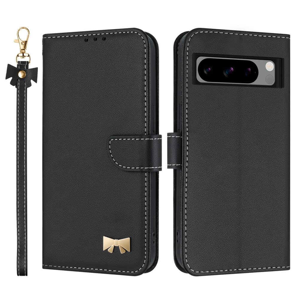 Étui Google Pixel 9 Pro XL noir portefeuille à rabat cuir housse coque - 8