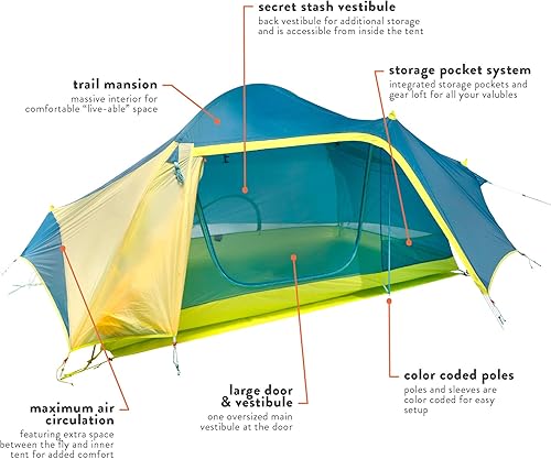 Miniatura 7 de ust Highlander - Tienda de campaña para 2 personas con diseño ultraligero y resistente, resistente al agua, para ciclismo, yakpacking, camping y