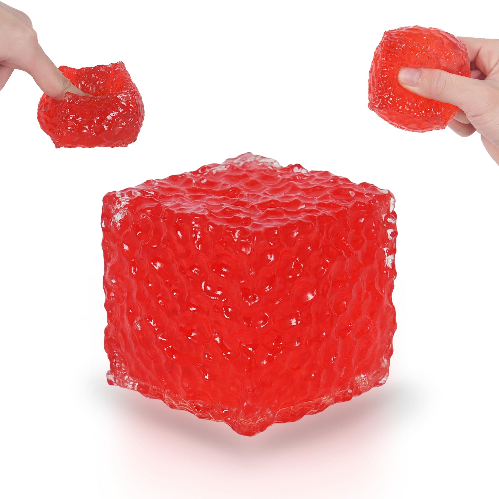 FazaVexior Honeycomb Cube Squishy Toy 5cm, Slow Rising Stress Relief Squeeze Toy, Sensory Fidget Toys for Anxiety Relief, Stress Balls for Adults Kids Age 3+ (Red)