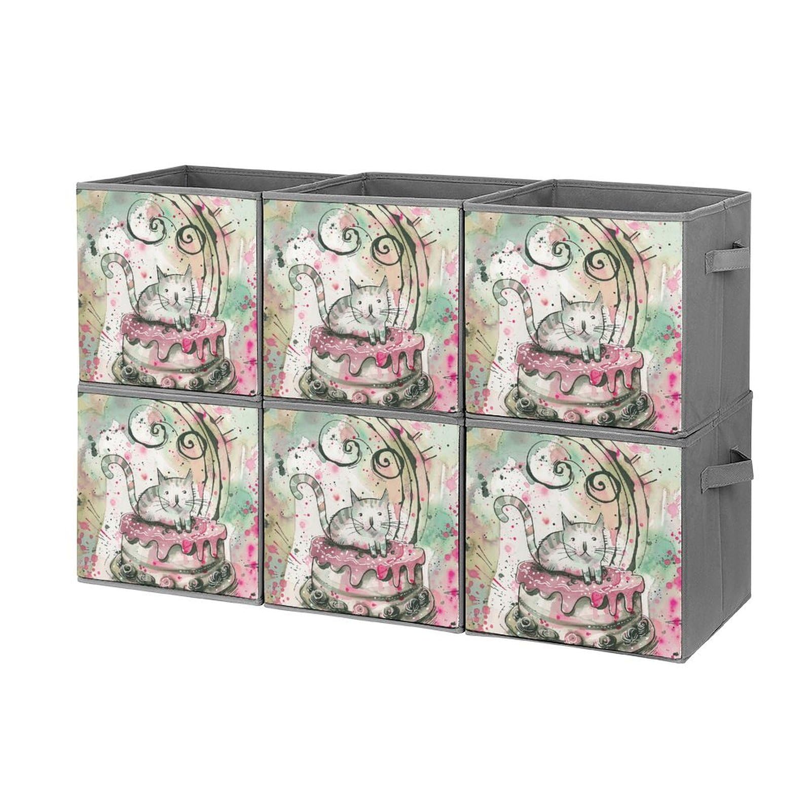 Boîtes de rangement pliables chat et bacs de rangement empilables pour linge