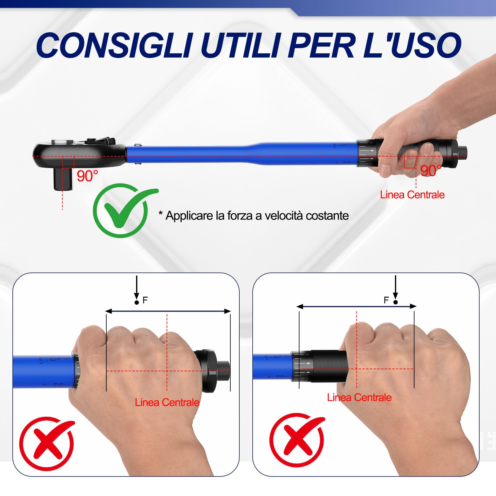 35-Pcs Kit di Chiave Dinamometrica con 1/4" 3/8" 1/2" Dinamometrica | Set di Chiavi Dinamometriche con ±3% Precisione, Doppia Scala, 32 CR-V Accessori, Valigetta, per Auto Bici Moto Camion
