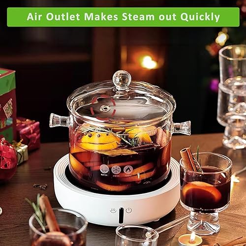 Miniatura 3 de Olla de vidrio para cocinar, 1.7L57oz resistente al calor, cacerola de vidrio de borosilicato con tapa, juego de utensilios de cocina para sopa,