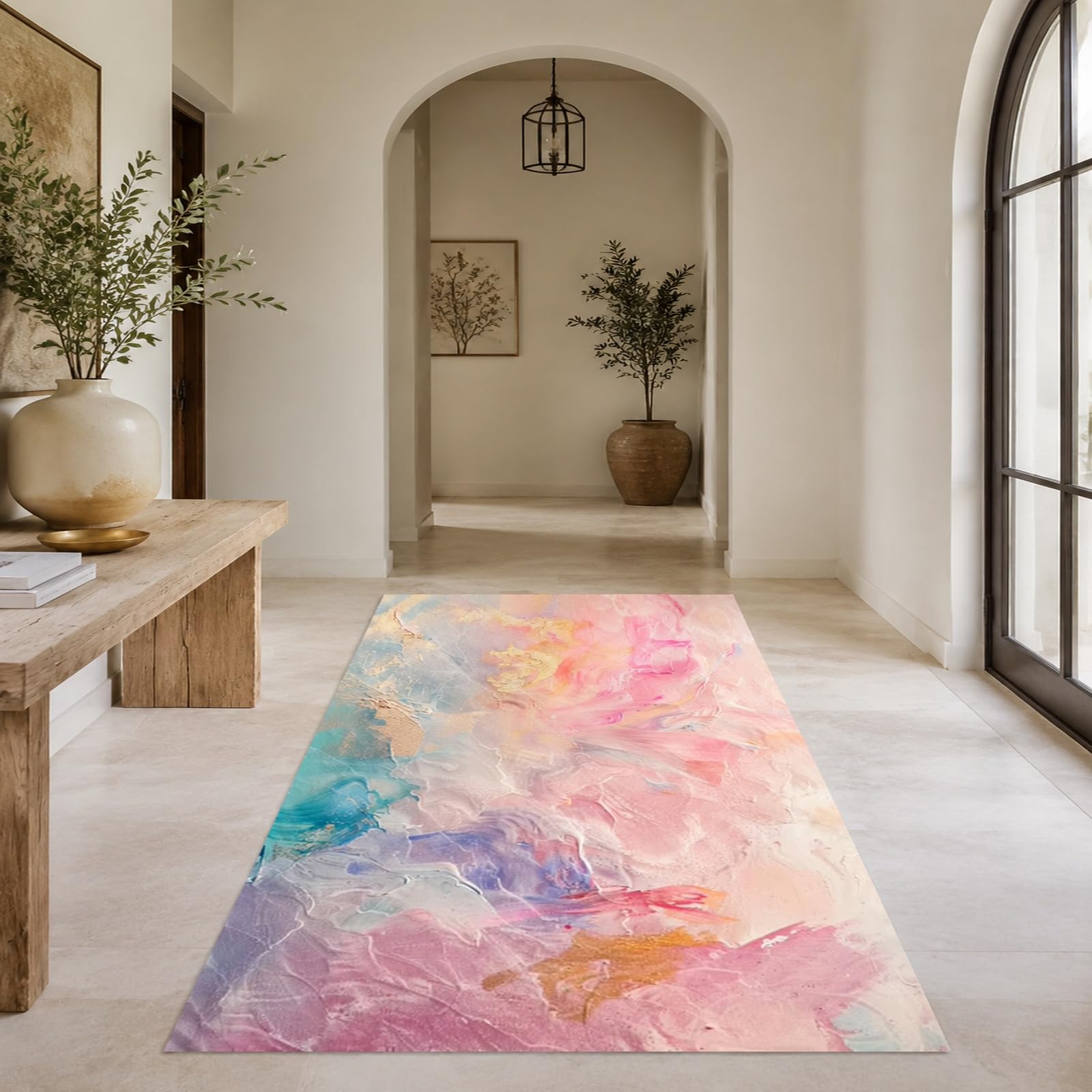 Tapis d'intérieur 120x180 cm multicolore pour salon et chambre adulte