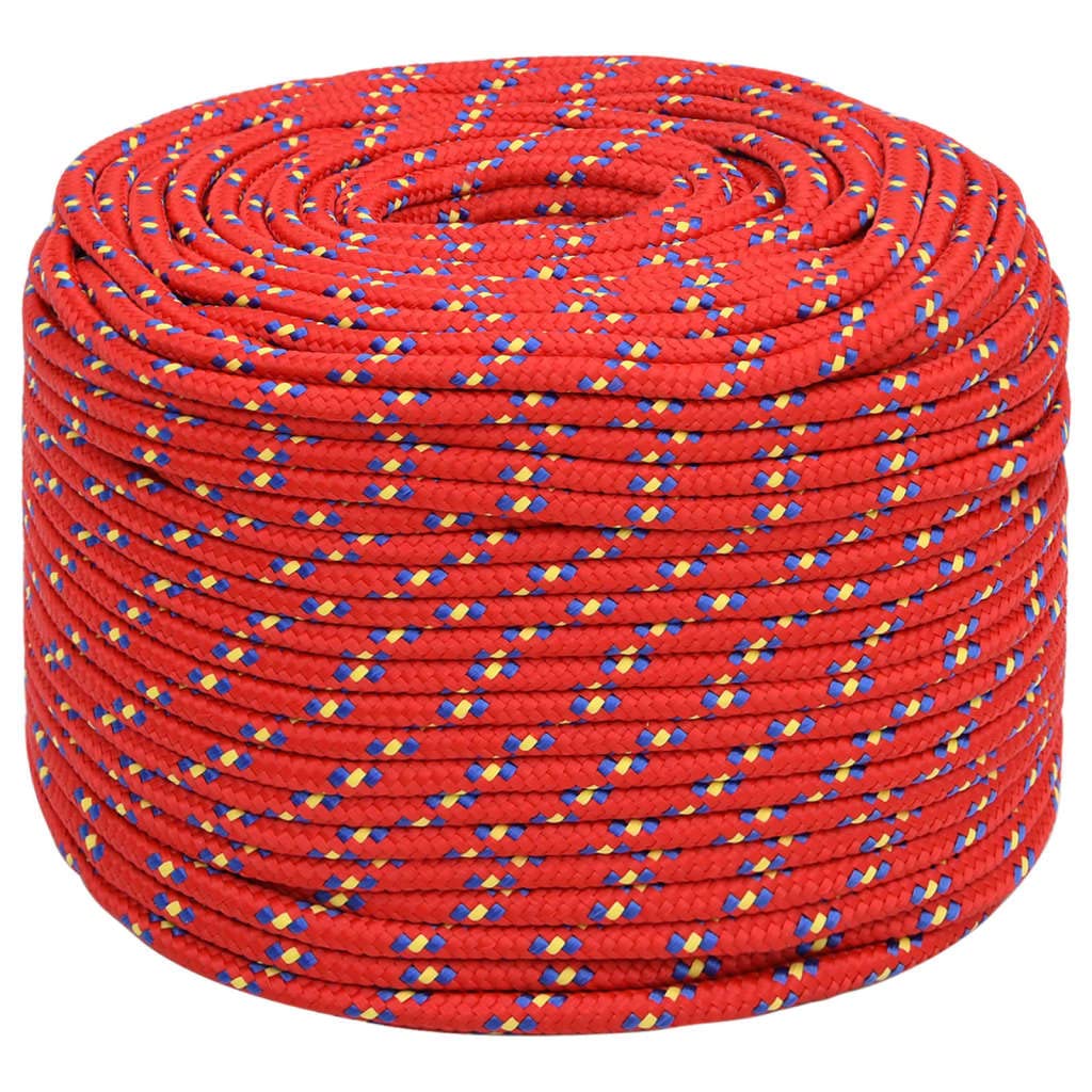 vidaXL Boat Rope Anchor Line Braided Cord UV Resistant Ship Marine Yacht Coil Rope Abrasion Resistant for Sailing Red 6 mm 250 m Polypropylene — image 1