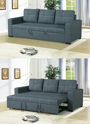 Miniatura 7 de Sectional Sofa Pull Out Bed Convertible Sofa Bed L Shaped Couch Modular Cloud Couch Sleeper Sofa for Living Room Bedroom Apartment Modern Tufted