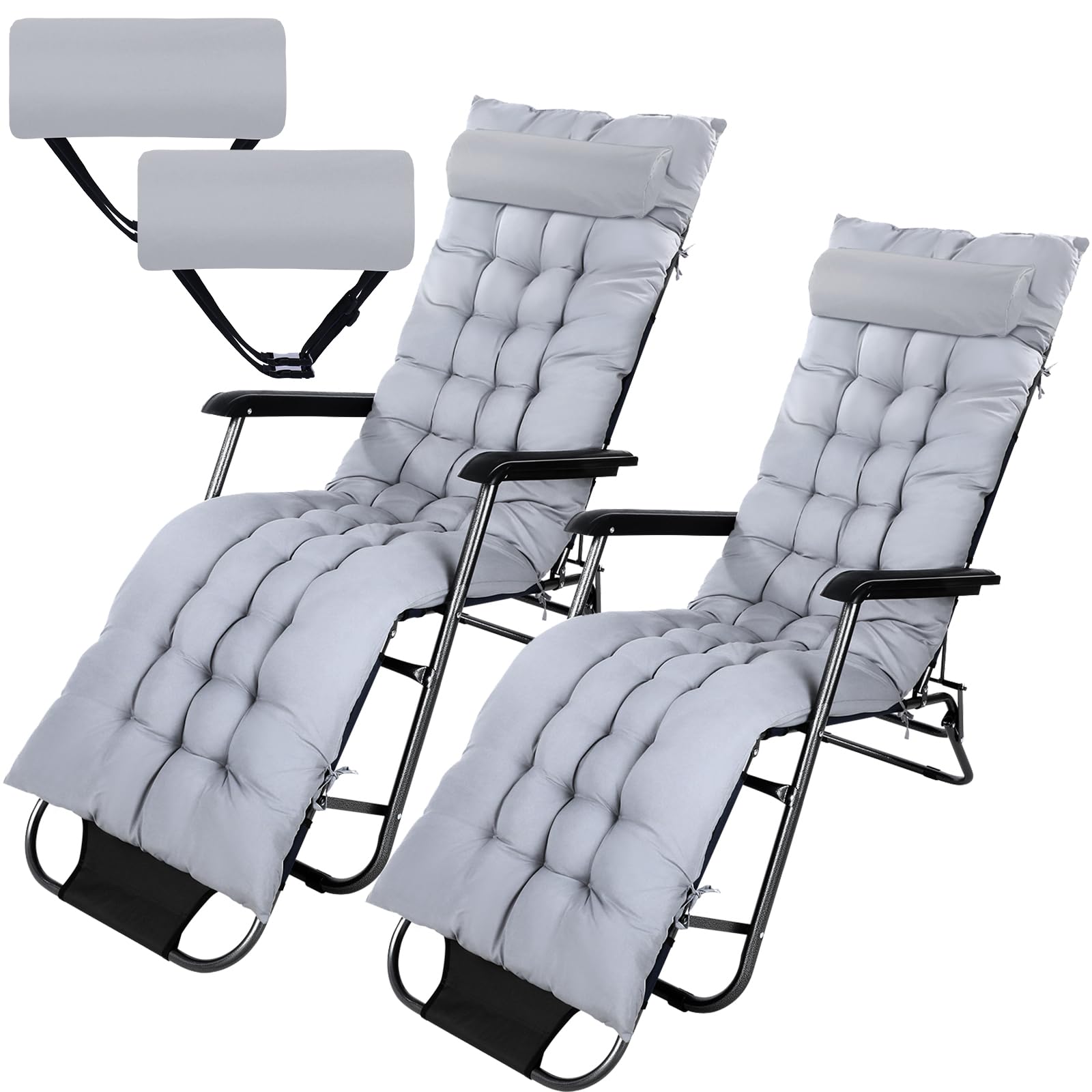 2 Set 67 x 21 Inch Chaise Lounge Cushion Lounge Chair Cushions for