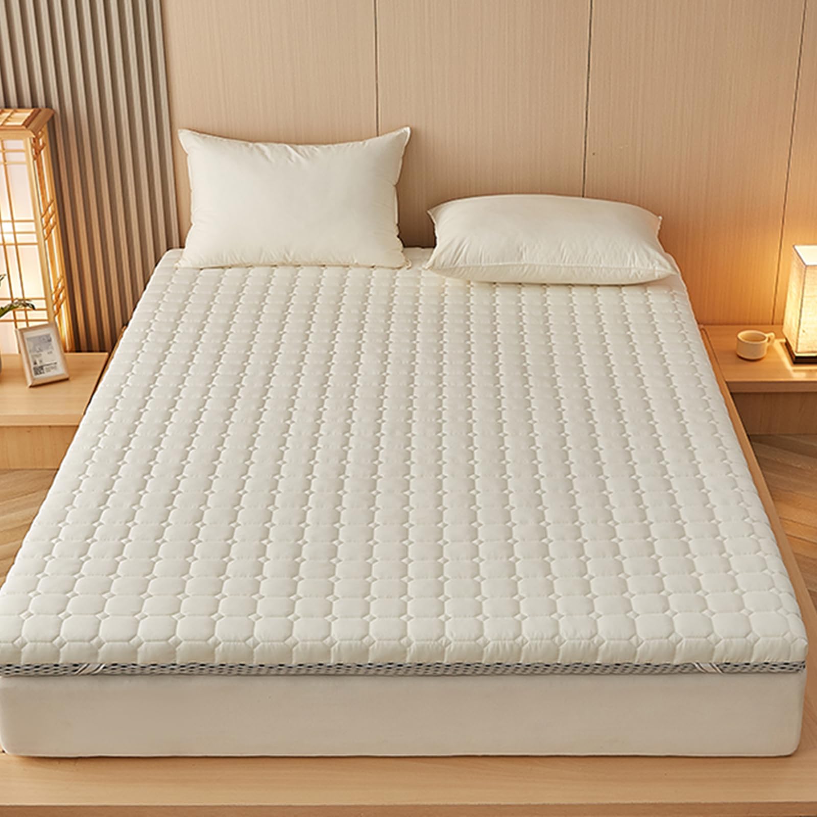 Épaissir Coton Housse de Protection pour Matelas, Housse de Futon Sol Japonaise avec Fermeture Éclair, Lavable Protege Matelas, Japonaise Housse de Matelas Futon de Sol,D,135x200cm/53x79in
