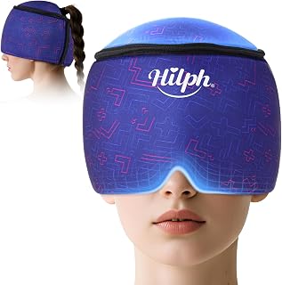Hilph Cold Cap for Chemotherapy Patients, Stress Relief Hat, Ice Caps for Chemo with Top Coverage, Cold Hats for Head Discomfort, Adjustable Migraine Headache Relief Ice Pack for Women and Men, Blue